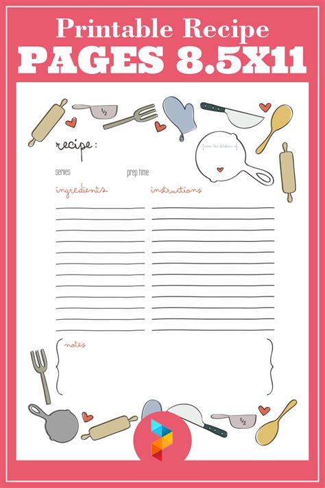 Free Printable Recipe Pages