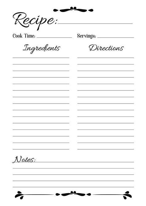 Free Printable Recipe Pages Templates
