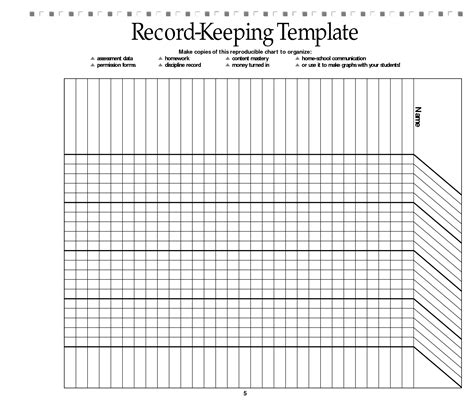 Free Printable Record Keeping Forms | Classroom rules printable, Grade