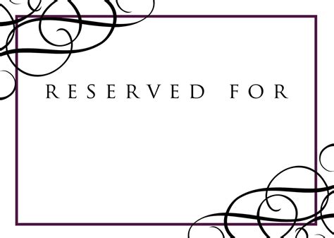 Reserved Table