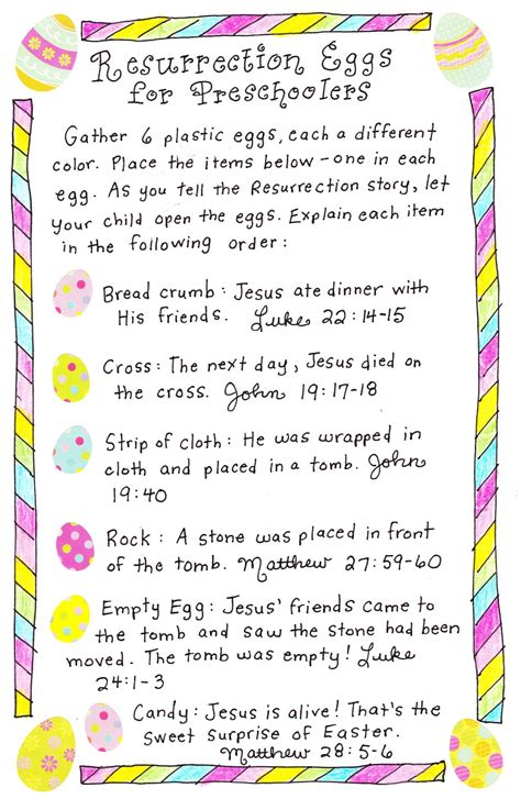 Free Printable Resurrection Eggs Story Printable