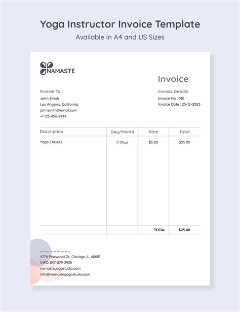 Free Printable Riding Instructor Lesson Invoice Template