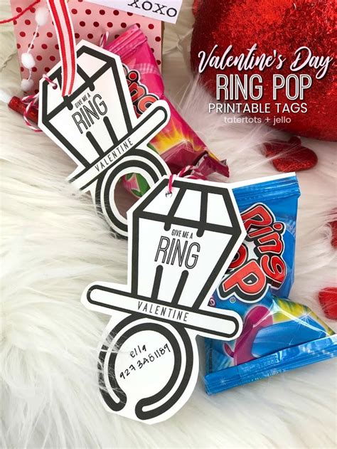 Free Printable Ring Pop Valentine