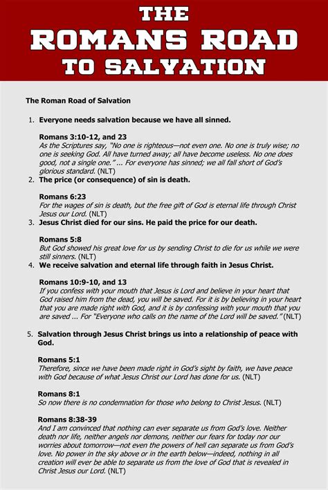Free Printable Romans Road To Salvation