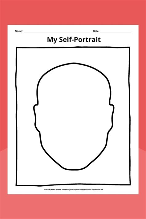 Free Printable Self Portrait Template For Elementary Art