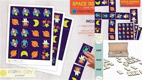 Download Free Printable Space Dominos Game DXF Files