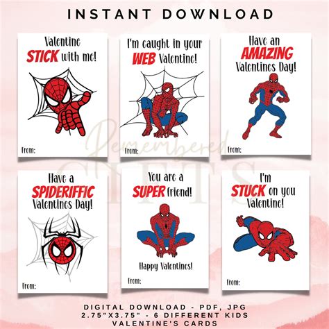 Free Printable Spiderman Valentines Day Cards
