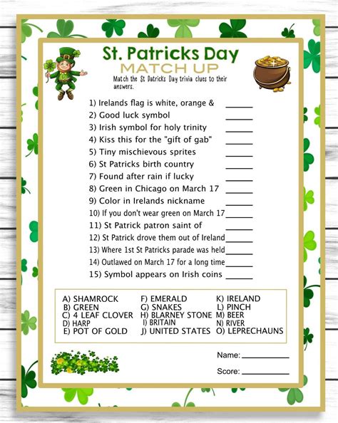 Free Printable St Patrick's Day Trivia Questions And Answers