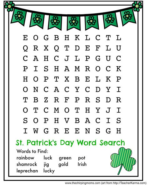 Free Printable St Patrick's Day Word Search