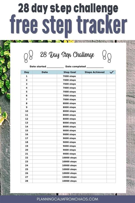 Free Printable Step Tracker Printable