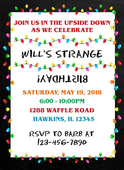 Free Printable Stranger Things Birthday Invitations