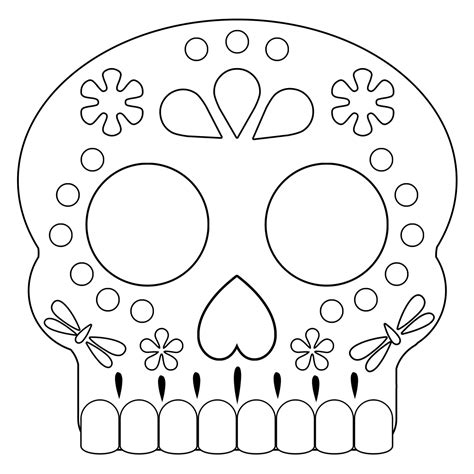 Free Printable Sugar Skull Mask Template
