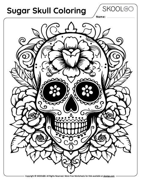 Free Printable Sugar Skulls Coloring Pages