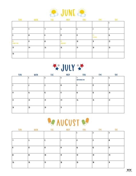 Free Printable Summer Calendar 2024