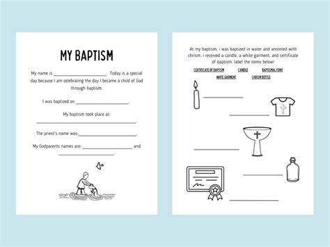 Free Printable Symbols Of Baptism Worksheet