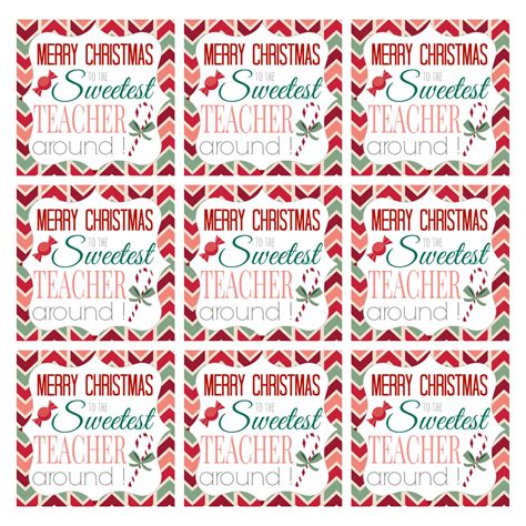 Free Printable Teacher Christmas Gift Tags