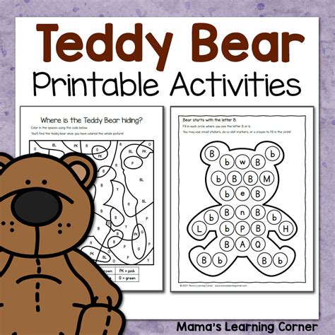 Free Printable Teddy Bear Activities