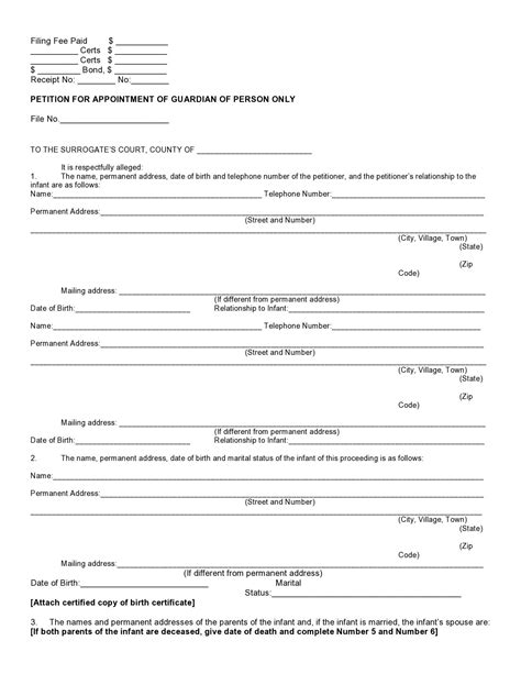Free Printable Temporary Guardianship Form Download