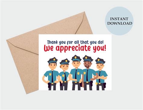 Free Printable Thank You Cards For Police Officers