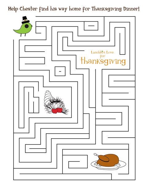 Free Printable Thanksgiving Mazes