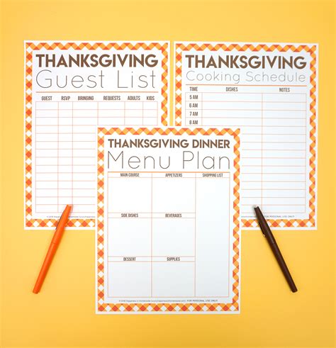 Free Printable Thanksgiving Menu Planner