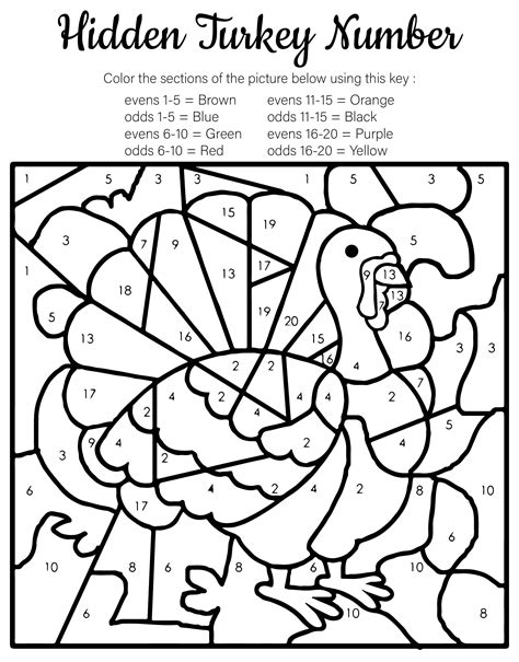 Free Printable Thanksgiving Multiplication Color By Number