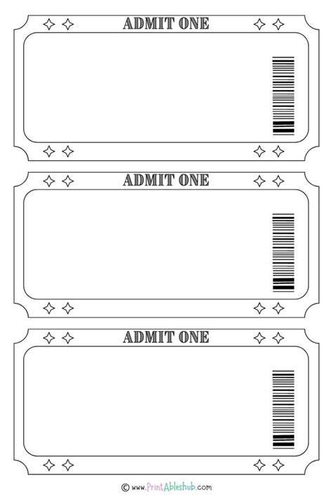 Free Printable Ticket Template Game
