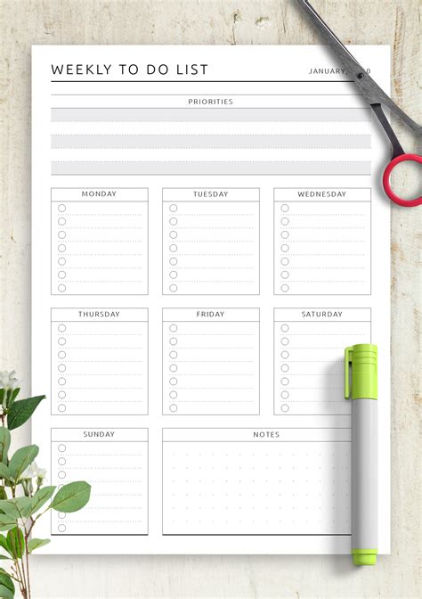 Free Printable To Do List Weekly