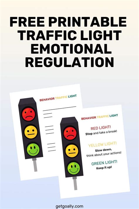 Free Printable Traffic Light Emotional Regulation