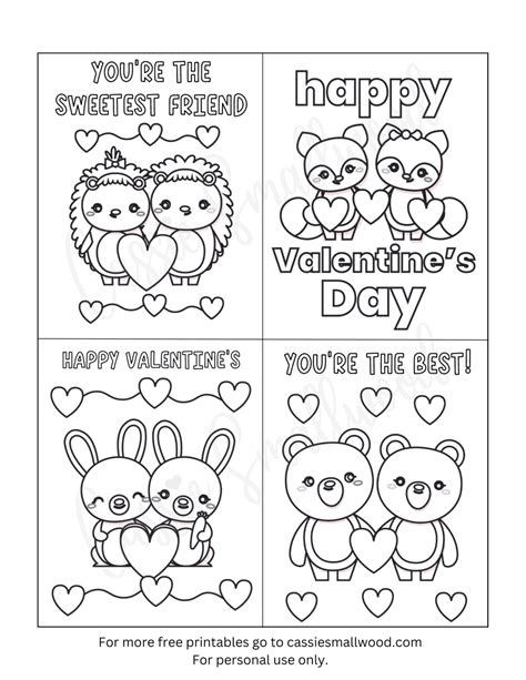 Free Printable Valentine's Day Cards To Color