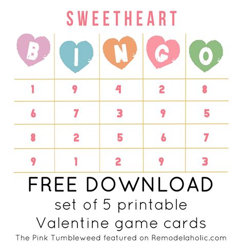 Free Printable Valentine Bingo Cards For Large Groups