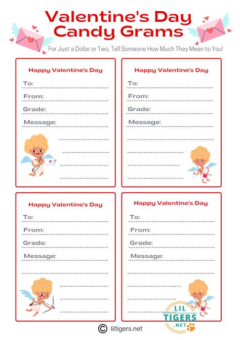 Free Printable Valentine Candy Gram Template