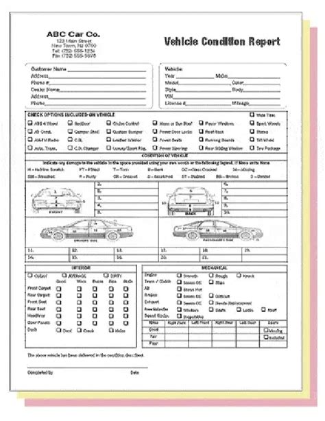 Free Printable Vehicle Condition Report