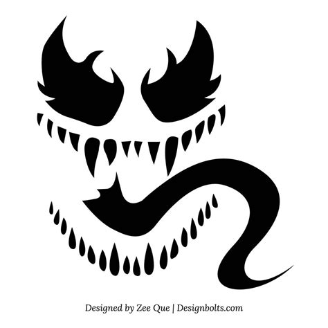 Free Printable Venom Pumpkin Carving Stencils