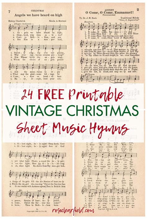 Free Printable Vintage Christmas Music Sheets