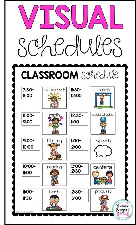 Free Printable Visual Class Schedule Pictures
