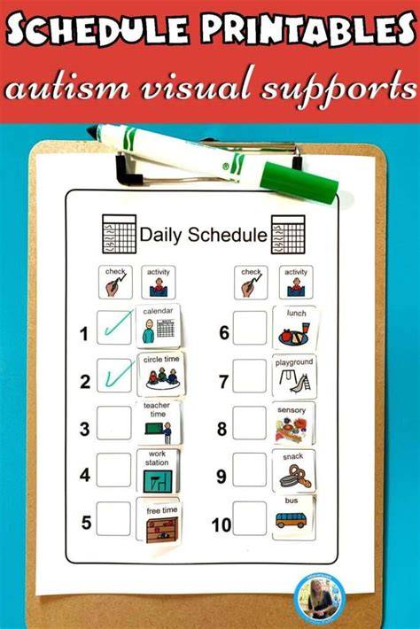 Free Printable Visual Schedules For Students With Autism