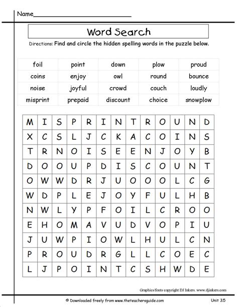 Free Printable Vocabulary Worksheets