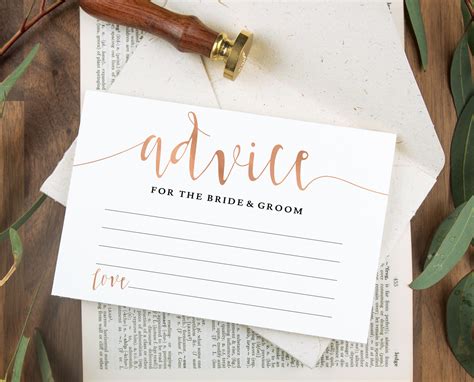 Free Printable Wedding Advice Cards
