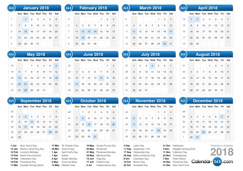 Free Printable Weekly Calendar 2018 With Week Numbers