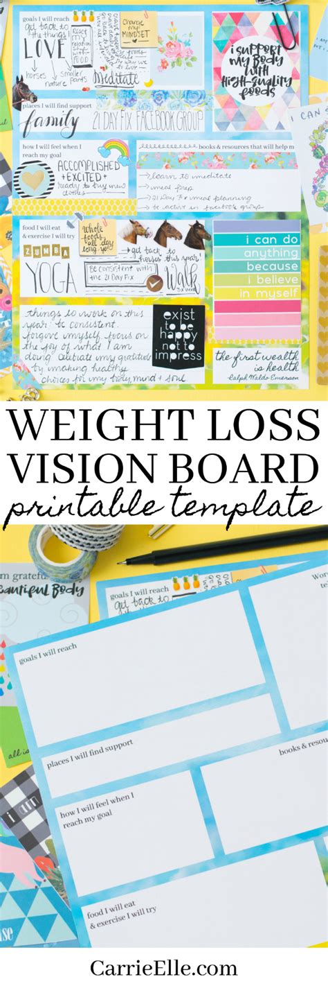 Free Printable Weight Loss Vision Board Printables