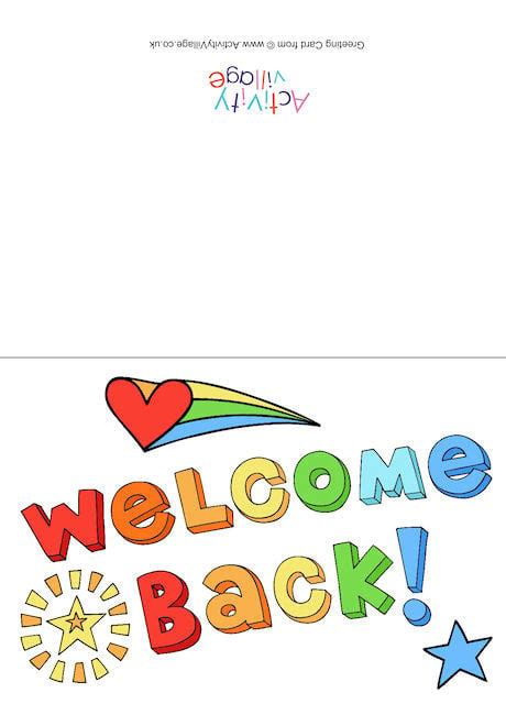 Free Printable Welcome Back Cards