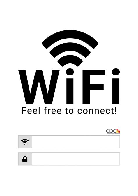 Free Printable Wifi Password Template