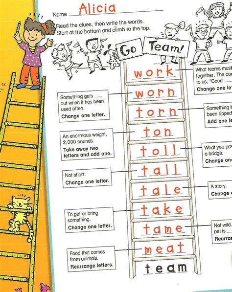 Free Printable Word Ladders