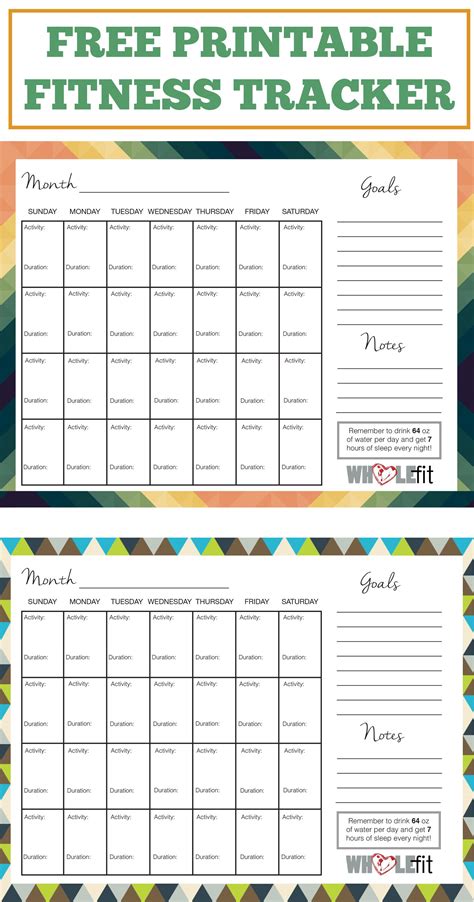 Free Printable Workout Tracker