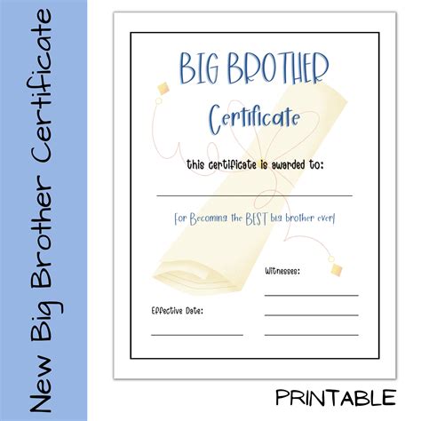 Download Free Promoted to big brother Printable