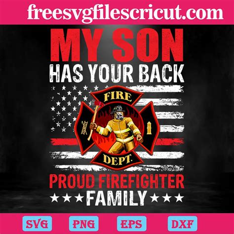 Download Free Proud Firefighter SON SVG Design Files DXF Files