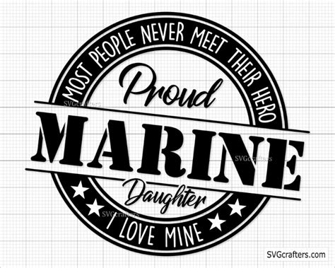 Download Free Proud Marine Daughter SVG Design Files DXF Files
