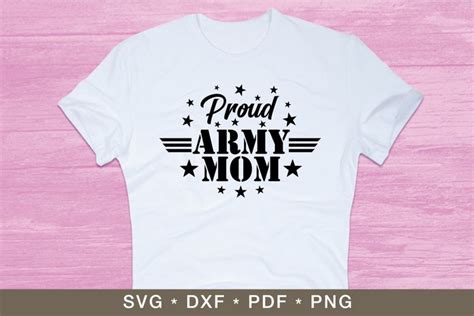 Download Free Proud Militiry Mom SVG Design DXF Files