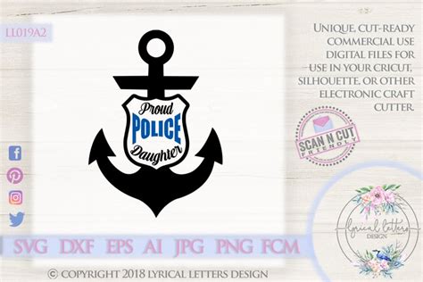 Download Free Proud Police Daughter SVG Design DXF Files